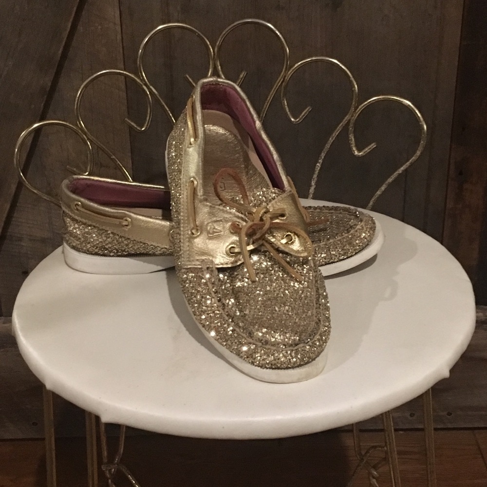 Sperry gold top-siders.  Size 7.5.  Gently worn.